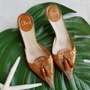 Christian Dior Vintage 90s Kitten Heel Mules 8.5